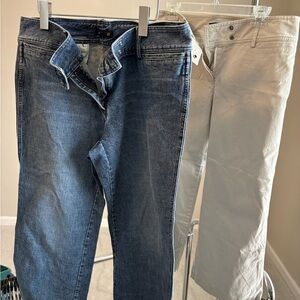 Blue and Beige Jeans Set